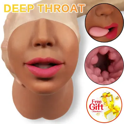 Realistic Mouth Male Masturbator Pussy-Blowjob Oral Stroker Sex Toy For Men Doll • $17.99