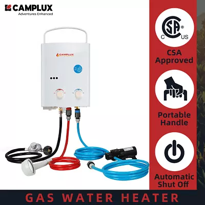 CAMPLUX 5L Portable Gas Water Heater W/ 12V Pump Kit Outdoor Hot Water Shower RV • $224.99