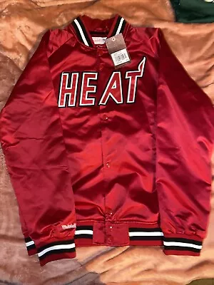 NEW Miami Heat Mitchell & Ness Hardwood Classics Throwback Jacket Large • $90