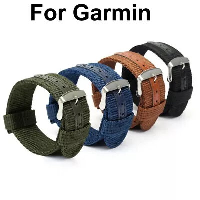 Military Canvas Watch Band Strap For Garmin Vivoactive 3 Forerunner 245 645 Venu • $6.99