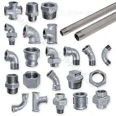 £96 • Buy Ee Galvanised Malleable Iron Pipe Fittings Bsp Water Steam Air Gas Galv Tube
