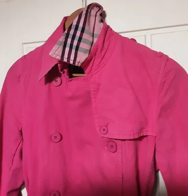 £55 • Buy Fab Burberry Hot Pink Iconic Short Trench Coat Nova Check Uk 6 Heritage Mac Belt
