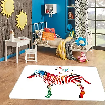 3D Watercolor Zebra Bird ZHUA1457 Game Non Slip Rug Mat Photo Carpet Amy • $49.99