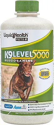 Liquid Health Dogs K9 Level 5000 - Glucosamine - Chondroitin Opti-MSM 32 Oz New • $45