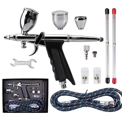 Nozzle Airbrush Kit Suitable Nail Art Tattoo Car Model Spray Needle Accessories • $65.22