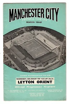Manchester City V Leyton Orient - 1964-65 Division Two - Football Programme • £4.75