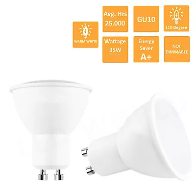£21.99 • Buy GU10 35W Warm White LED Replaces Halogen Status Bulbs - Multipack