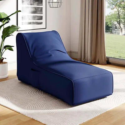 Large Linen Fabric Bean Bag Chair Lazy Lounger Recliner Beanbag Sofa W/Filling • £105.95