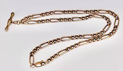 Beautiful Ladies Or Gents 18  9ct Gold Figaro Chain & T Bar - 9.8gms • £394.99