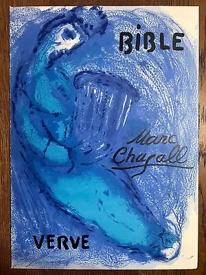 MARC CHAGALL  Verve Bible   Original 1956 Mourlot Cover Lithograph Plate Signed • $299