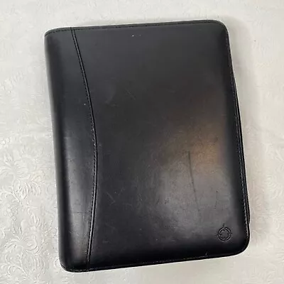 Franklin Covey Classic Black Full Grain Nappa Leather Zip Around Planner 7 Ring • $49.76