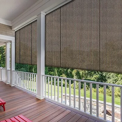 Brown Roll Up Shade Roller Curtain For Patio Porch Pergola Balcony Yard Outdoor • $52.99