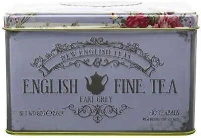 New English Teas Memorabilia Range English Fine Tea 40 Earl Grey Teabag Tin 80 • £8.17