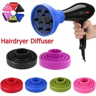 Professional Salon Universal Silicone Hair Dryer Diffuser Cover Foldable Travel • £7.92