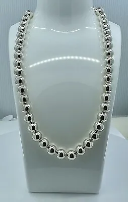 Tiffany & Co. 925 Sterling Silver 10mm Ball Bead 18  Necklace 48g~Free Ship • $379.99