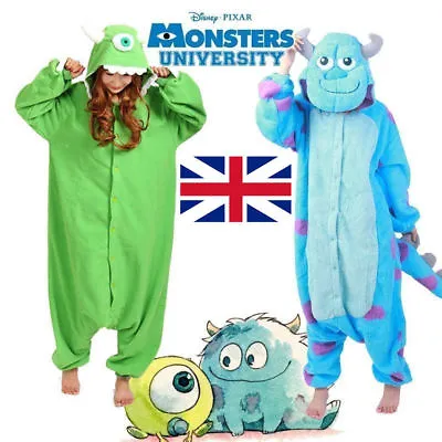 Fancy Adult Costume* Outfit Cute Mike Sully Pajamas Monsters Pajamas Cosplay DS • £15.89