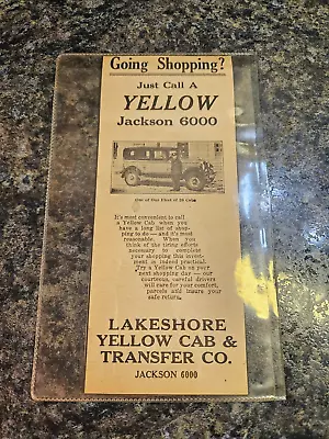 Vintage Taxi Newspaper Ad Lakeshore Yellow Cab & Transfer Co (Lot 1359) • $8.99