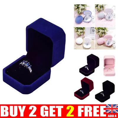 Velvet Earrings Ring Box Jewelry Display Case Storage Wedding Gift Boxes Ss • £3.47
