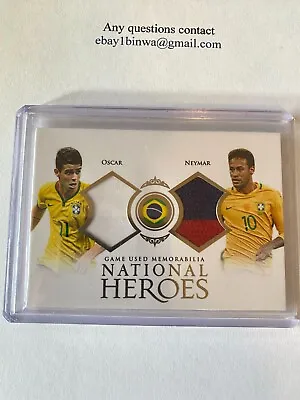 2018 Futera Unique National Heroes Game Worn 33/37 Oscar Neymar Brazil • $95