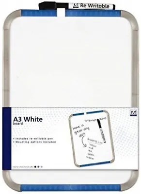 Anker Dry Wipe White Board With Pen And Hang Loop A3 42cm X 29cm • £9.82