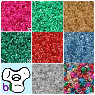 BeadTin Sparkle 11mm TriBead Plastic Craft Beads (500pcs) - Color Choice • $2.69