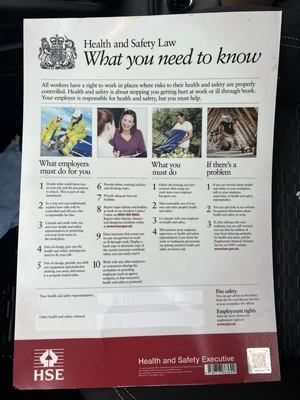 £2.99 • Buy HSE Health And Safety Law Poster A3 FWC30/A3: What You Need To Know
