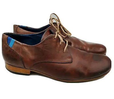 John Fluevog Derby Mens Shoes Size 10.5 Brown Leather • $74.95