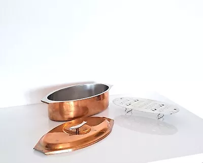 FISH Copper Pan Cookware SPRING SWITZERLAND CULINOX Salmon Vegetable Steamer Pot • $340