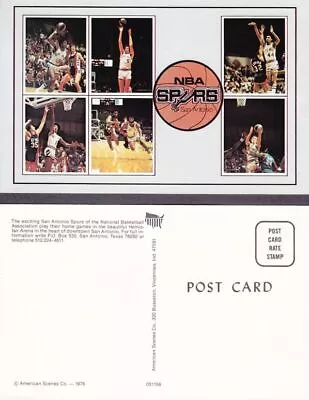 Vintage 1976 NBA SPURS Basketball American Series Issue Postcard San Antonio SA • $9.99