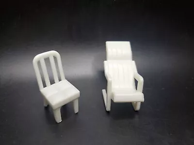 Small Beach Chair And Chair White Small Dollhouse Or Polly Pocket • $3