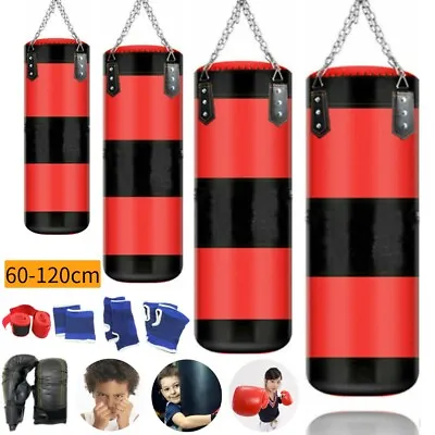 Child Kids Boxing Punching Bag Training Set With Gloves Filled Punch Thai MMA US • $25.64