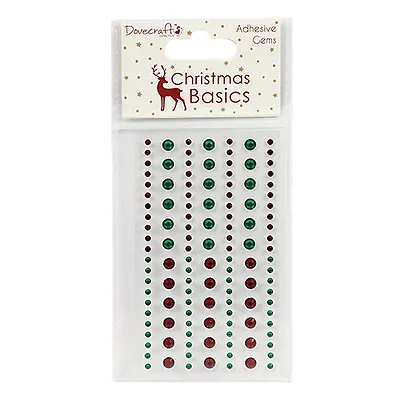 Dovecraft Red And Green Adhesive Gems Embellishments Card Making Craft • £2.49