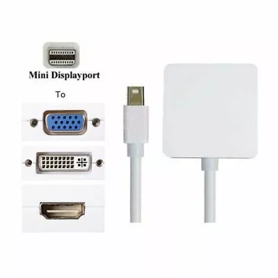 0.2m Mini Displayport To Vga Hdmi & Dvi 3 In 1 Adaptor • £5.99