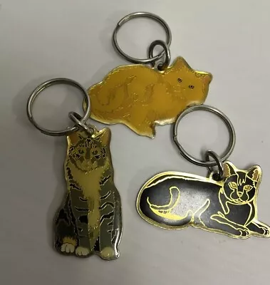 Vintage Swib Cat Keychains Tabby Persian American Shorthair Lot Of 3 Keychains • $14.99