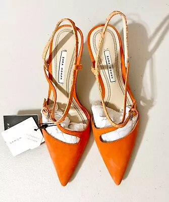 $62.99 • Buy ZARA Suede Leather Mid Heel Strap Shoes Pointed Toe Pumps 1216/001 US 6 EUR 36