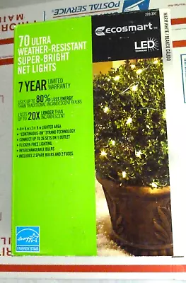 Ecosmart 70 LED Weather Resistant Super Bright Christmas Net Lights Warm White • $24.85