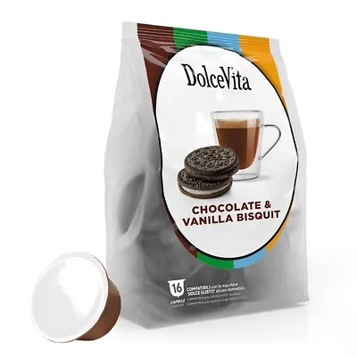 Dolce Gusto Dolce Vita CHOCOLATE & VANILLA BISCUIT Drink -16 Pods-SHIPS FREE • $16.99