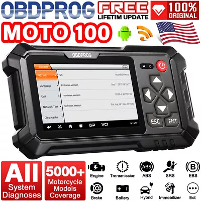 OBDPROG MOTO100 Motorcycle ECU Coding Programming Scanner Diagnostic Tool • $439