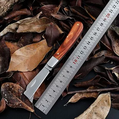 Garden Grafting Knife Stainless Steel Mushroom Folding Pocket Knife EDC Camping • $16.98
