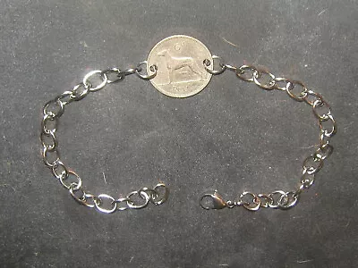 Vintage Stainless Steel Irish Ireland Coin Celtic DOG / Wolfhound/Harp Bracelet • $16.99