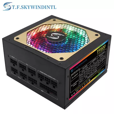 600W Power Supply Fully Modular ATX PC Gaming LED Fan RGB PSU Silent SATA 12V • $67.99