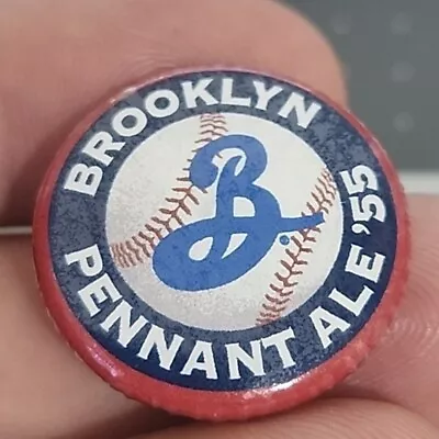 Vintage Pin - Brooklyn NY Pennant Ale 55' MLB Baseball 1  Round Metal Button Pin • $15.99