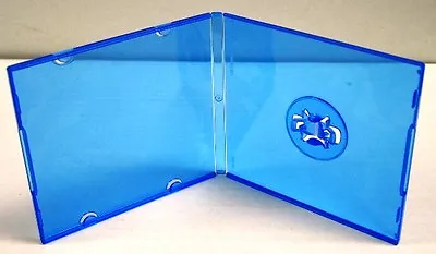 50 New 3.5  Mini Blue CD Slim Poly Case W/SleevePatented M-Lock HubFD1013-BLUE • $15