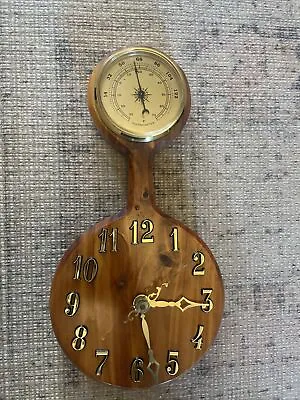 Wooden Bangor Quartex Clock With Thermometer Banjo Shape • $25