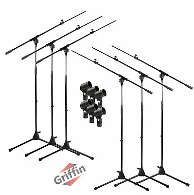 Microphone Stand 6 PACK - GRIFFIN Telescoping Boom Arm Mic Studio Stage Tripod • $82.95