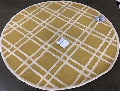 GOLD / IVORY 6' X 6' Round Flaw In Rug Reduced Price 1172665427 CAM142Q-6R • $96