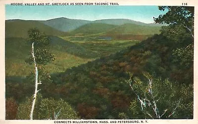Vintage Postcard Hoosic Valley & Mt. Greylock As Seen From Taconic Trail Mass. • $8.98