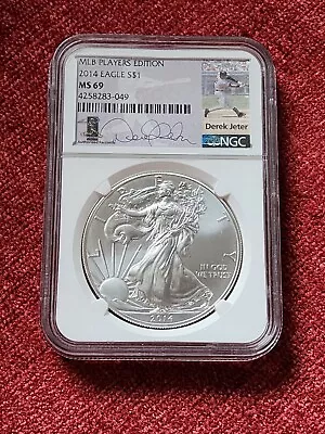 2014 Silver Eagle $1 Mlb Players Edition Derek Jeter Ngc Ms69 • $95