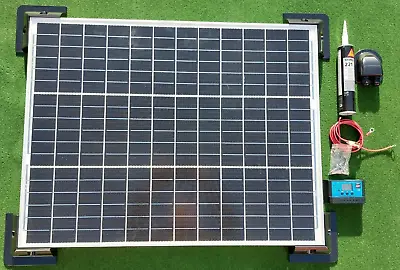 80 WATT SOLAR PANEL KIT MOTORHOME VW CAMPER VAN RV CARAVAN LCD Controller 80w • £115.99