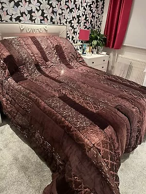M&S/Marks & Spencer - NEW - Luxury Quilt Thick Throw - Brown Gold (250 X 265 Cm) • £29.99